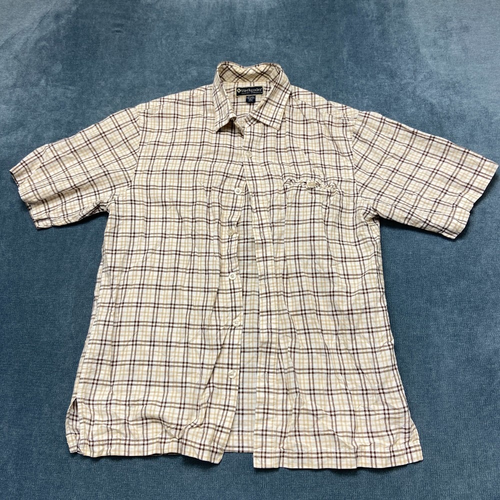 Weekender Casual Lifestyle Shirt Mens M Multicolor Cotton Chest Pocket Button Up